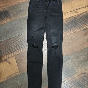 American Eagle Outfitters Black Ripped Jeggings